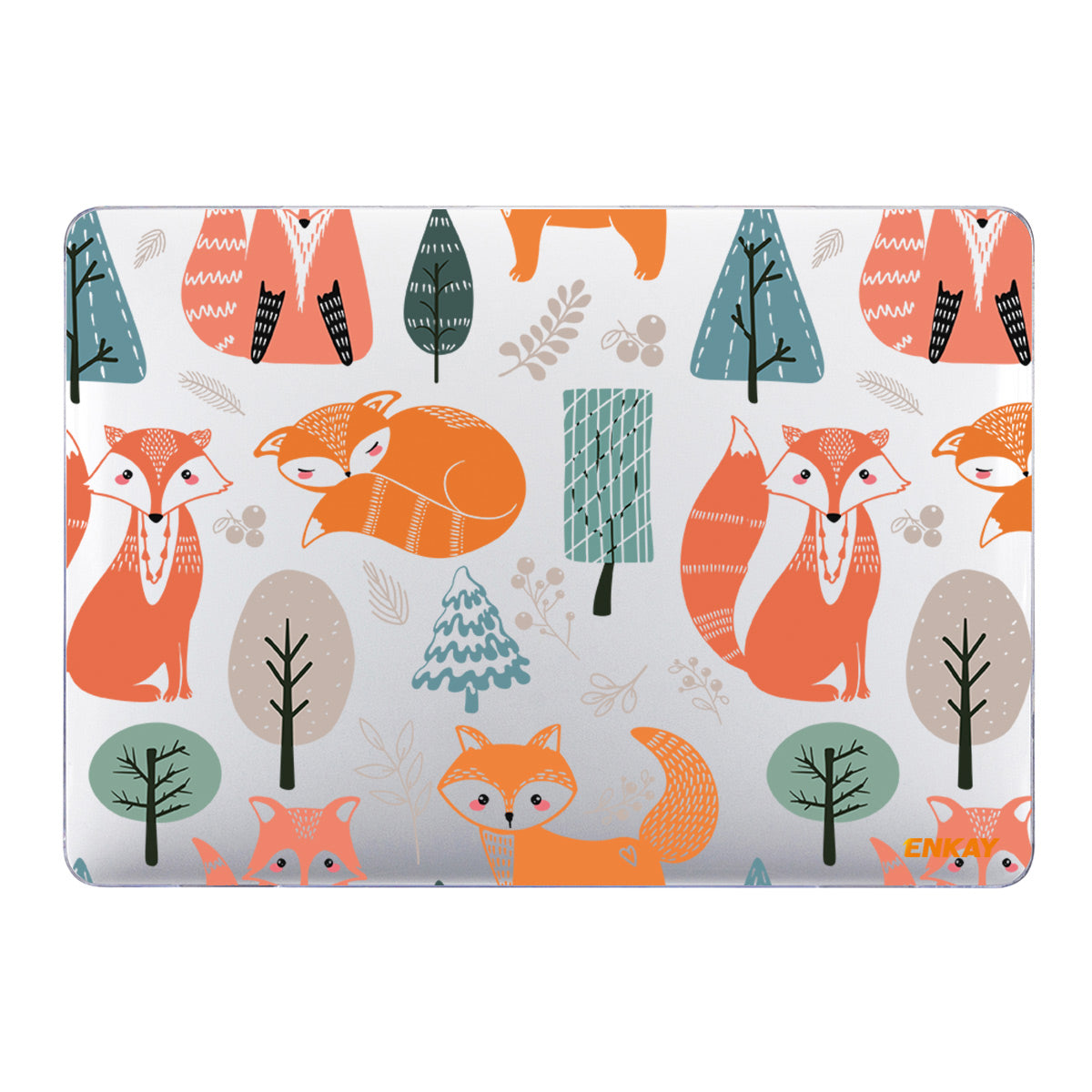 for MacBook Pro 15 inch (2016-2017) A1707/A1990 Cute Animals Series Anti-Scratch Crystal Based Hard Patterned PC Sheer Laptop Protective Case - Foxes