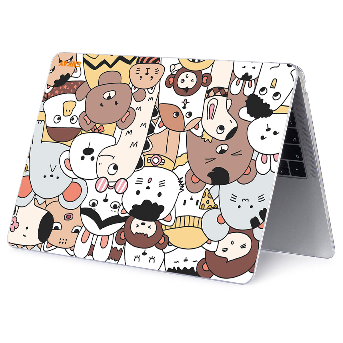 for MacBook Pro 14 inch (2021) A2442 Cute Animals Series Drop-Resistant Hard PC Crystal Sheer Laptop Protective Case - Zoo/Style 1