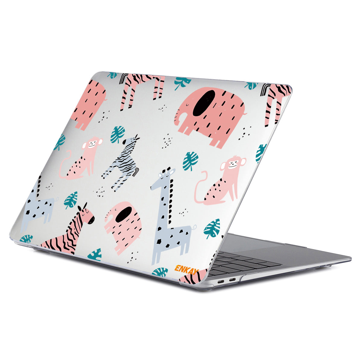 for MacBook Pro 14 inch (2021) A2442 Cute Animals Series Drop-Resistant Hard PC Crystal Sheer Laptop Protective Case - Zoo/Style 2
