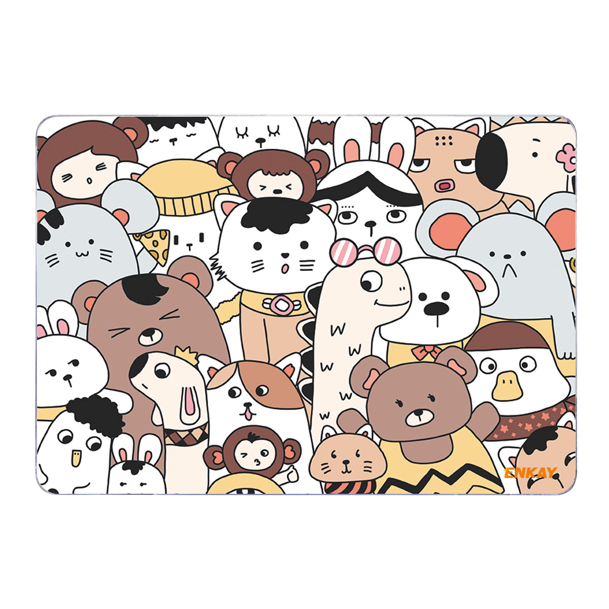 for MacBook Pro 13-inch (2020) A2251/ (2020) A2289/ (2020) A2338 Cute Animals Series Notebook Cover Hard PC Transparent Laptop Protective Case - Zoo/Style 1