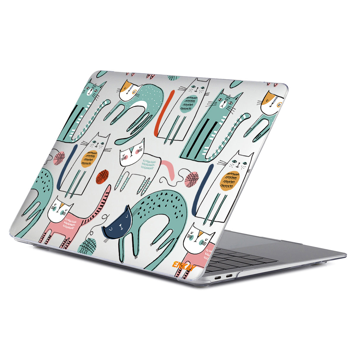 for MacBook Pro 13-inch (2020) A2251/ (2020) A2289/ (2020) A2338 Cute Animals Series Notebook Cover Hard PC Transparent Laptop Protective Case - Slim Cats