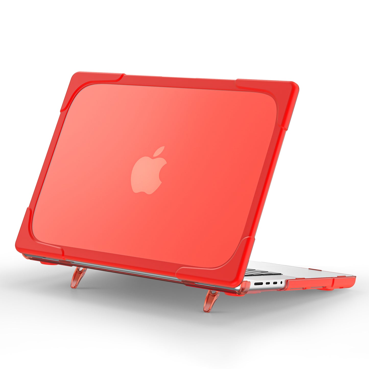 For MacBook Pro 16 inch (2021) Hard PC + TPU Laptop Case Anti-scratch Full-Protection Notebook Cover - Red