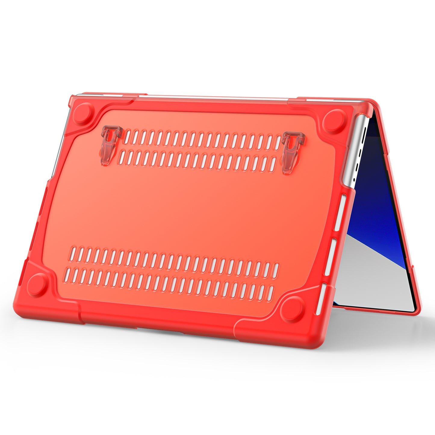 For MacBook Pro 16 inch (2021) Hard PC + TPU Laptop Case Anti-scratch Full-Protection Notebook Cover - Red