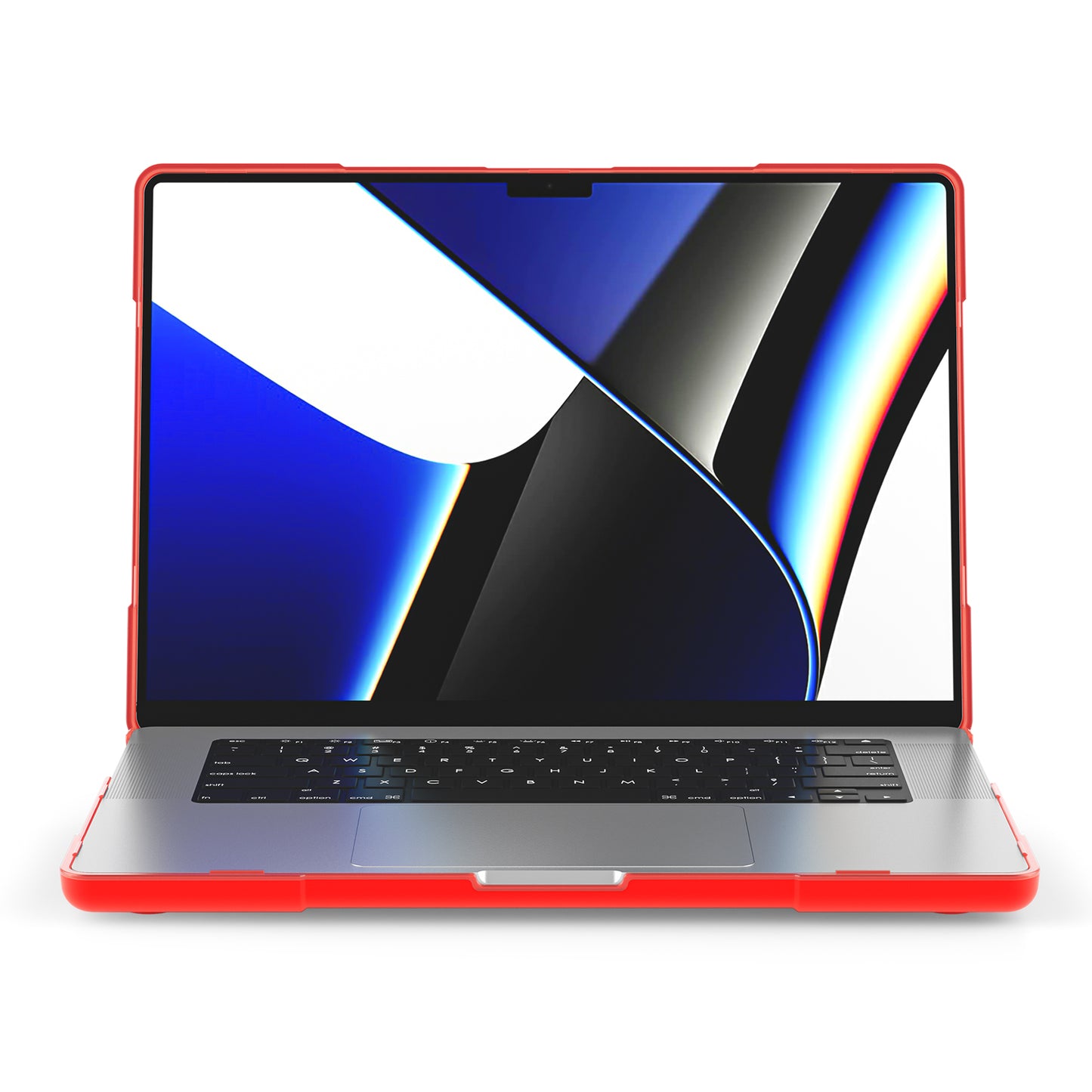 For MacBook Pro 16 inch (2021) Hard PC + TPU Laptop Case Anti-scratch Full-Protection Notebook Cover - Red