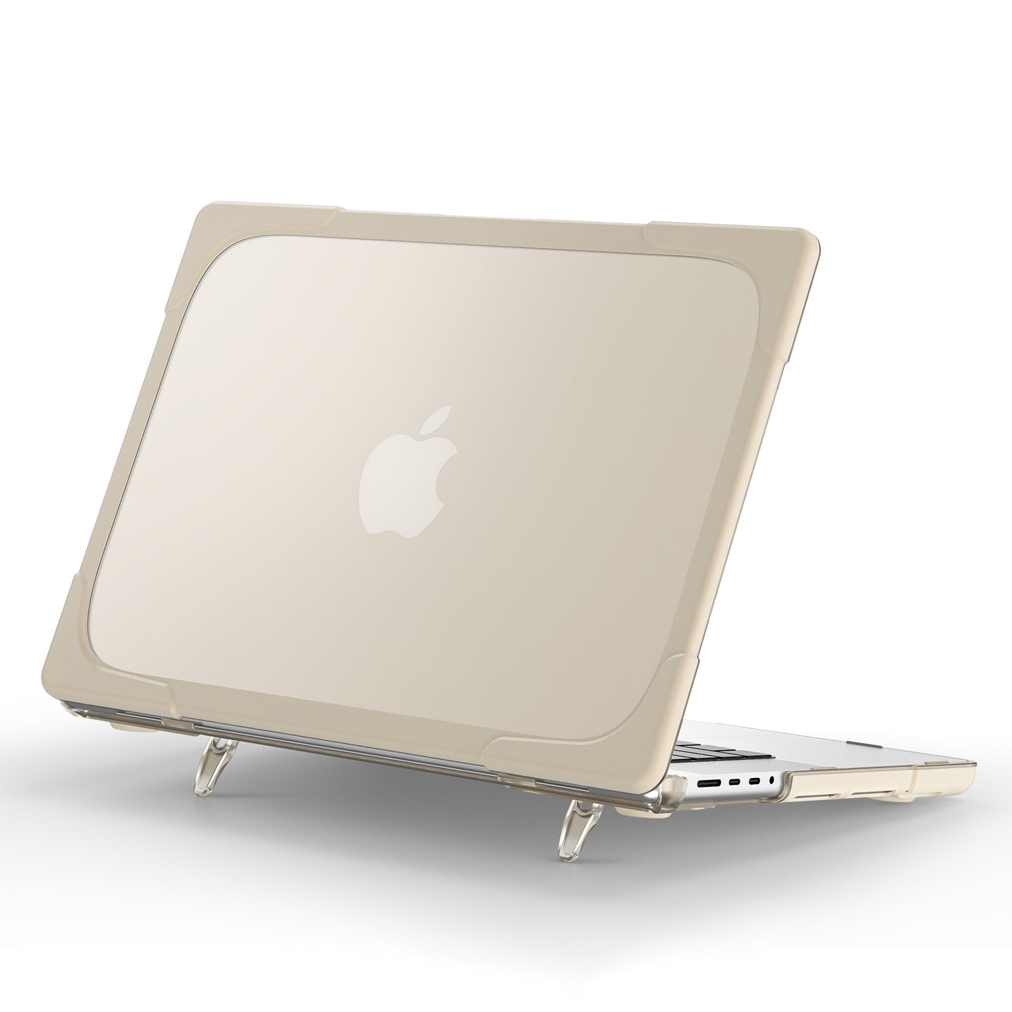 For MacBook Pro 16 inch (2021) Hard PC + TPU Laptop Case Anti-scratch Full-Protection Notebook Cover - Khaki