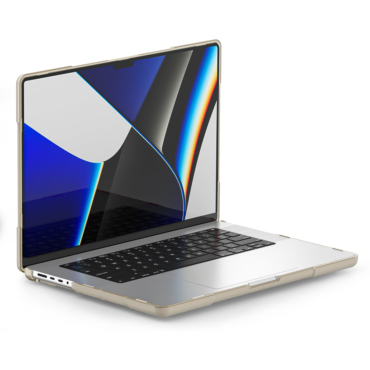 For MacBook Pro 16 inch (2021) Hard PC + TPU Laptop Case Anti-scratch Full-Protection Notebook Cover - Khaki