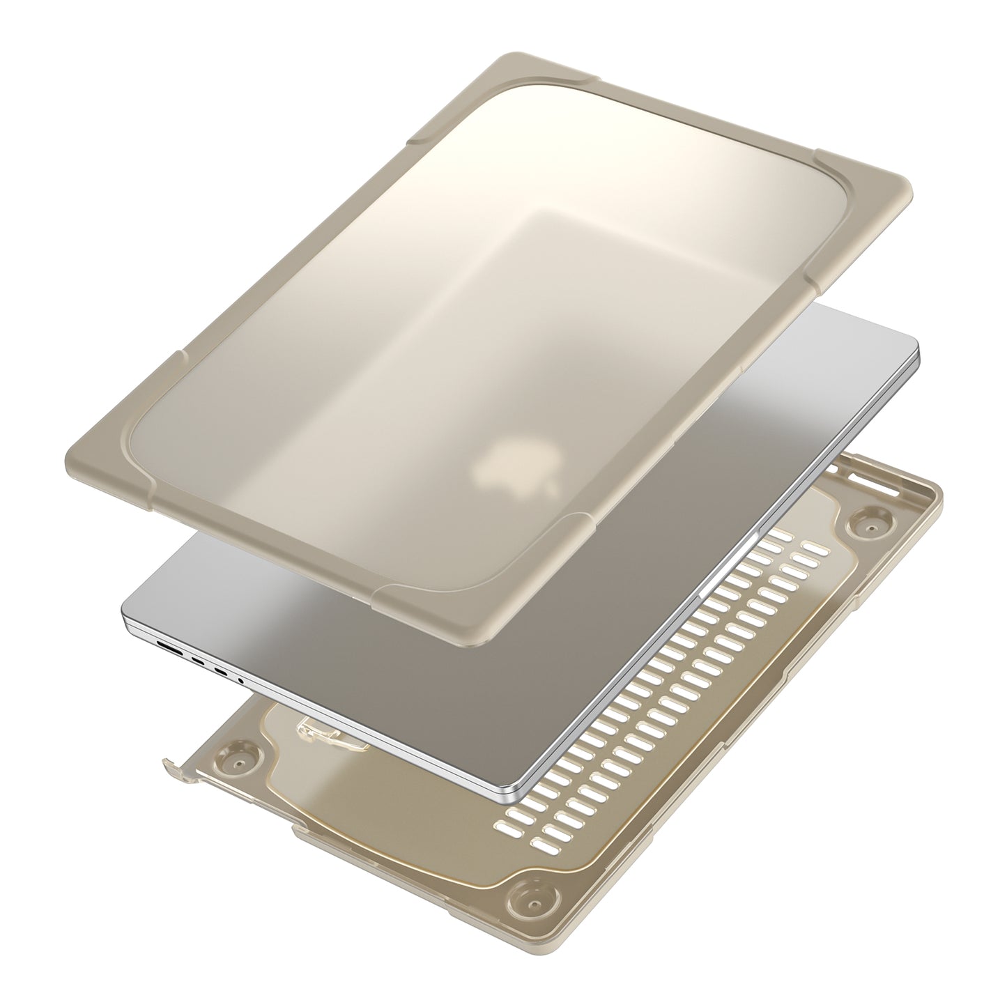 For MacBook Pro 16 inch (2021) Hard PC + TPU Laptop Case Anti-scratch Full-Protection Notebook Cover - Khaki