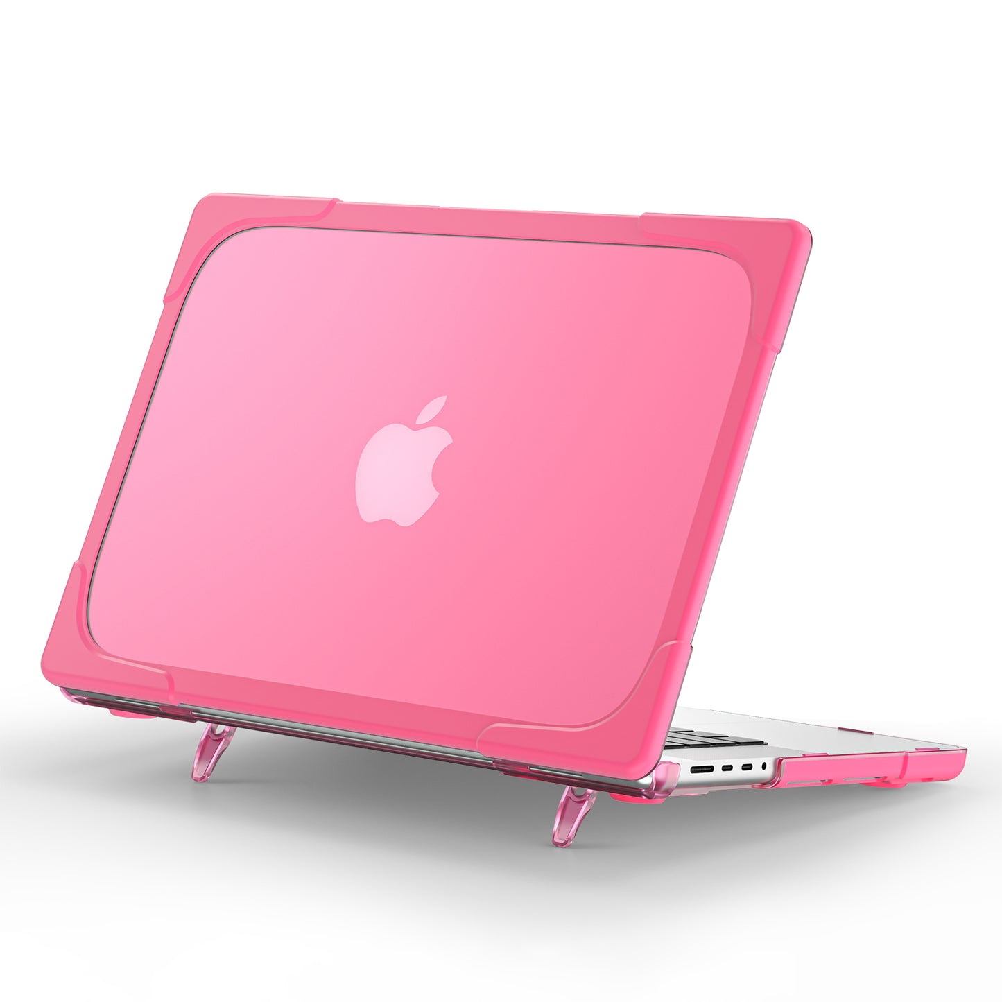 For MacBook Pro 16 inch (2021) Hard PC + TPU Laptop Case Anti-scratch Full-Protection Notebook Cover - Rose