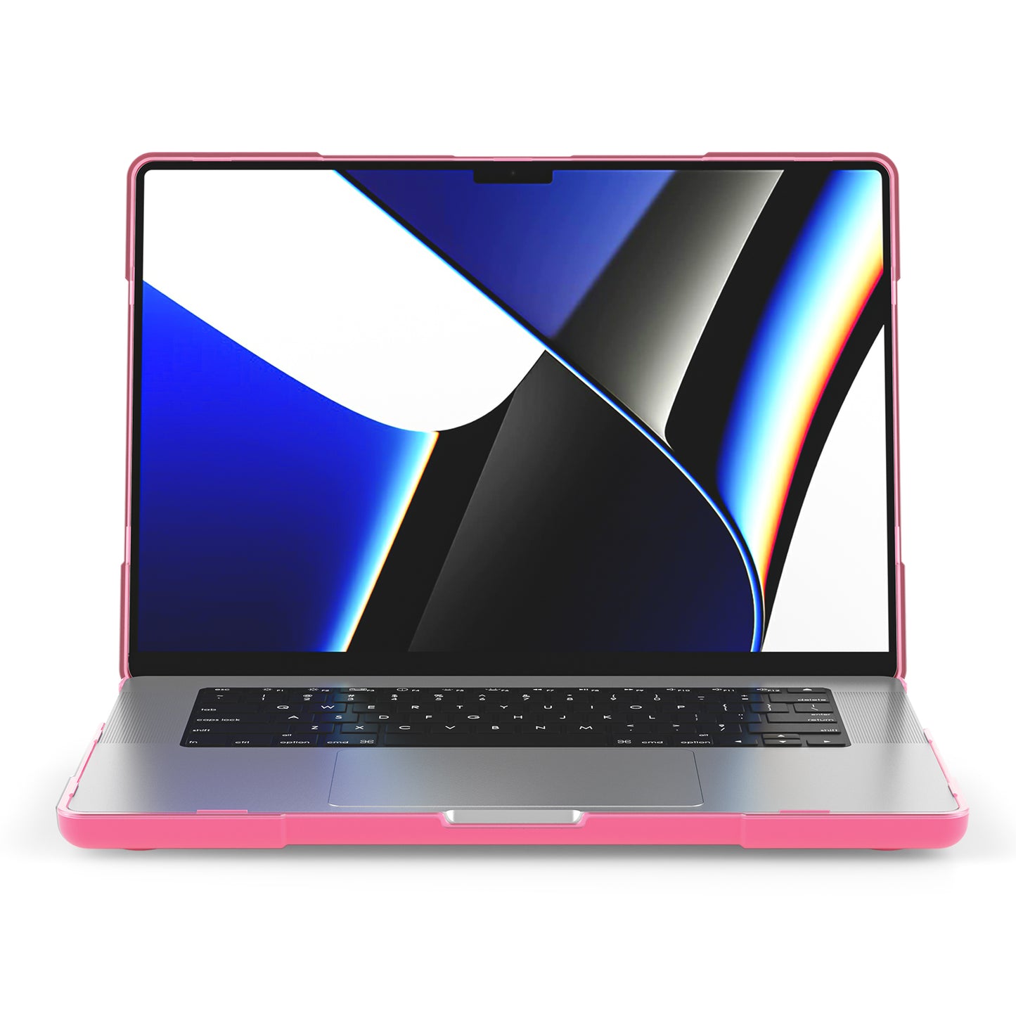 For MacBook Pro 16 inch (2021) Hard PC + TPU Laptop Case Anti-scratch Full-Protection Notebook Cover - Rose
