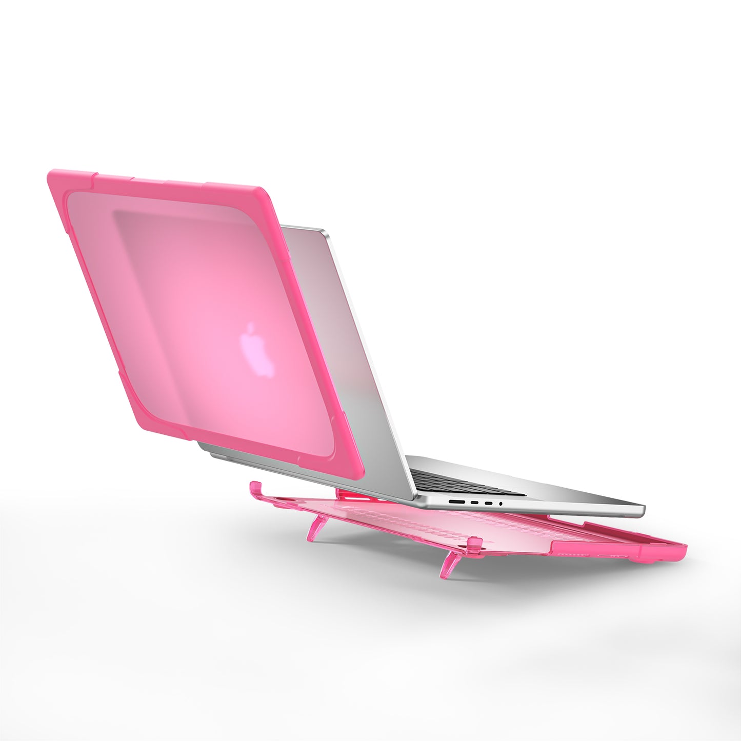 For MacBook Pro 16 inch (2021) Hard PC + TPU Laptop Case Anti-scratch Full-Protection Notebook Cover - Rose