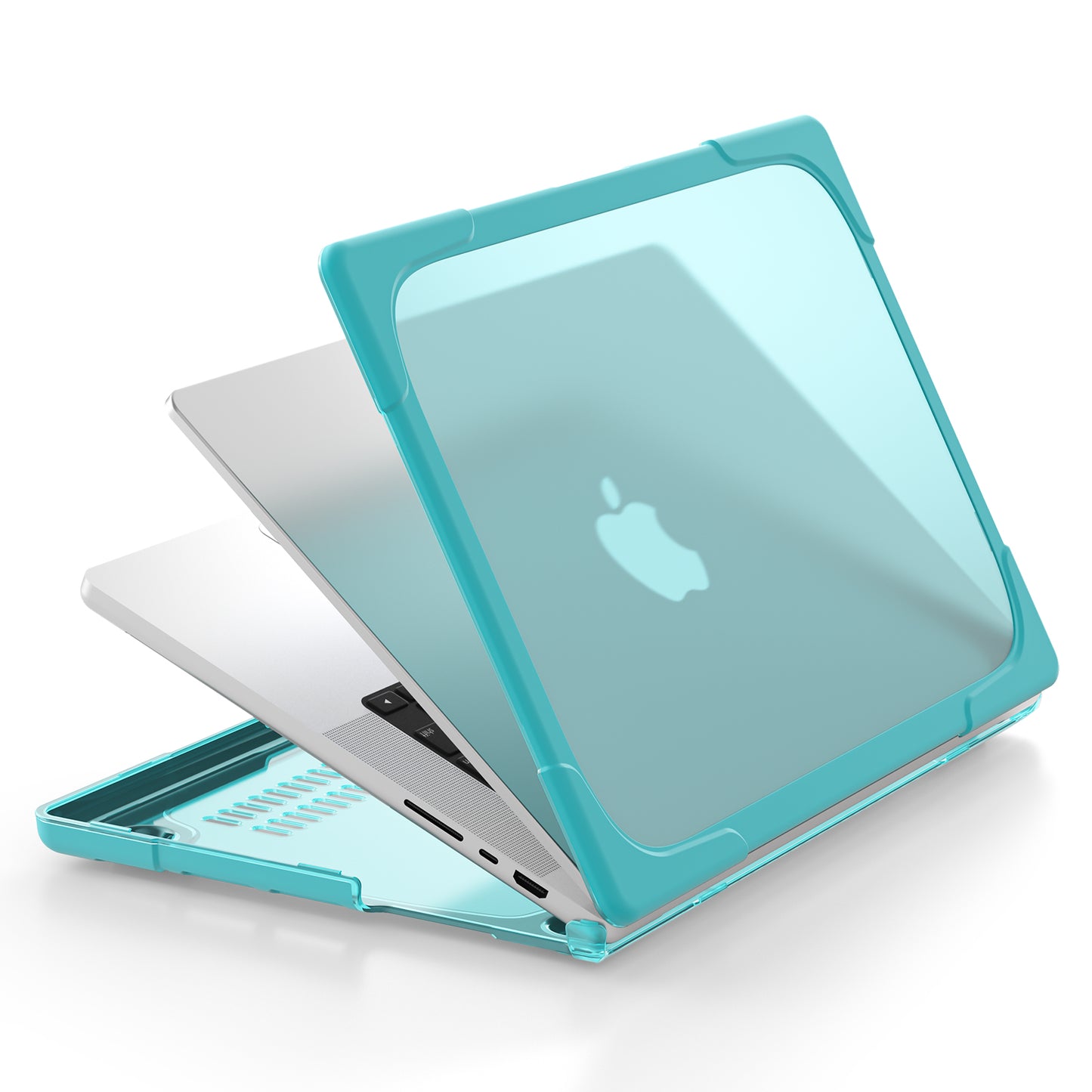 For MacBook Pro 16 inch (2021) Hard PC + TPU Laptop Case Anti-scratch Full-Protection Notebook Cover - Baby Blue
