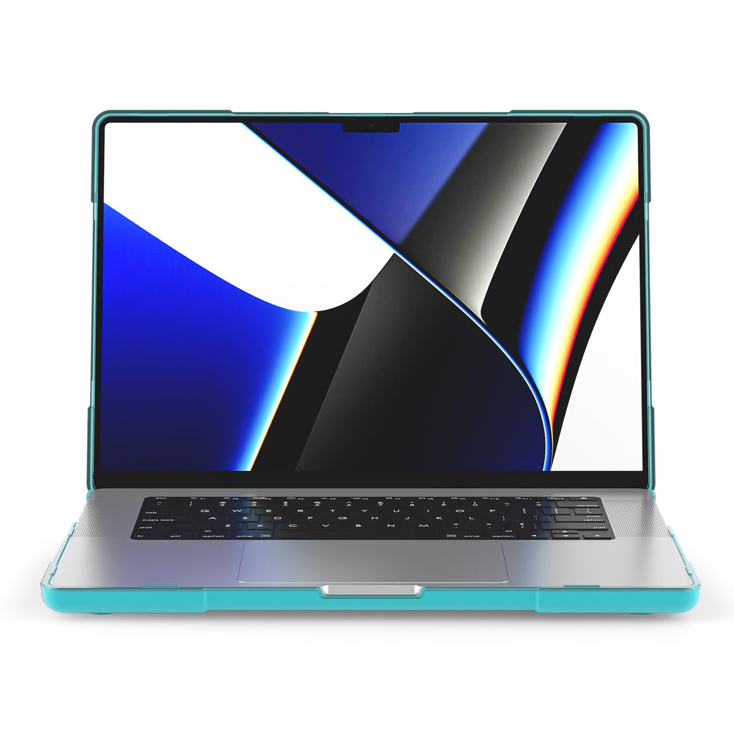For MacBook Pro 16 inch (2021) Hard PC + TPU Laptop Case Anti-scratch Full-Protection Notebook Cover - Baby Blue