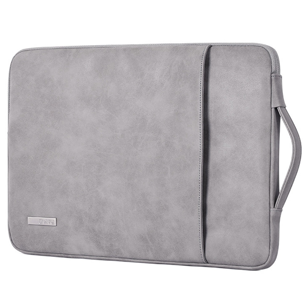 12inch Laptop Sleeve Bag PU Leather Notebook Sleeve Anti-dust Computer Student Business Style Protection Case - Grey