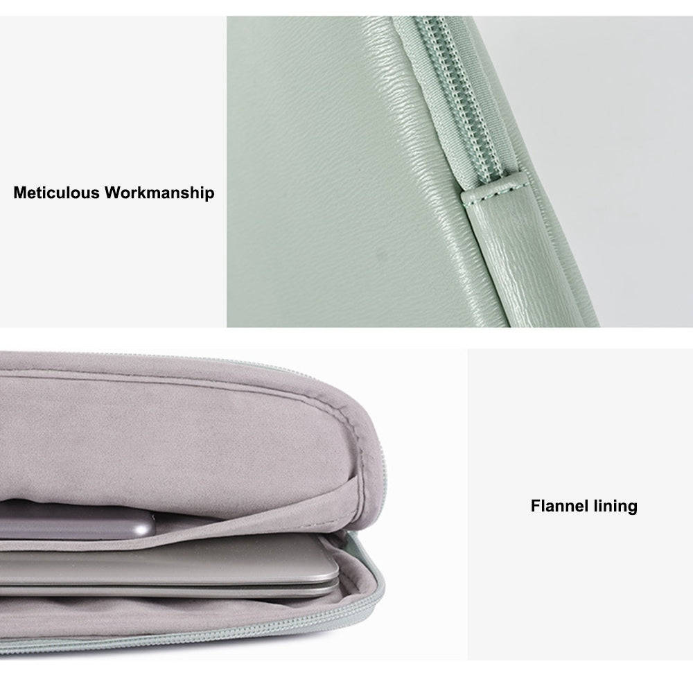 Canvasartian L6-04 12inch Laptop Sleeve for MacBook Fashionable PU Leather Notebook Computer Protection Bag - Green
