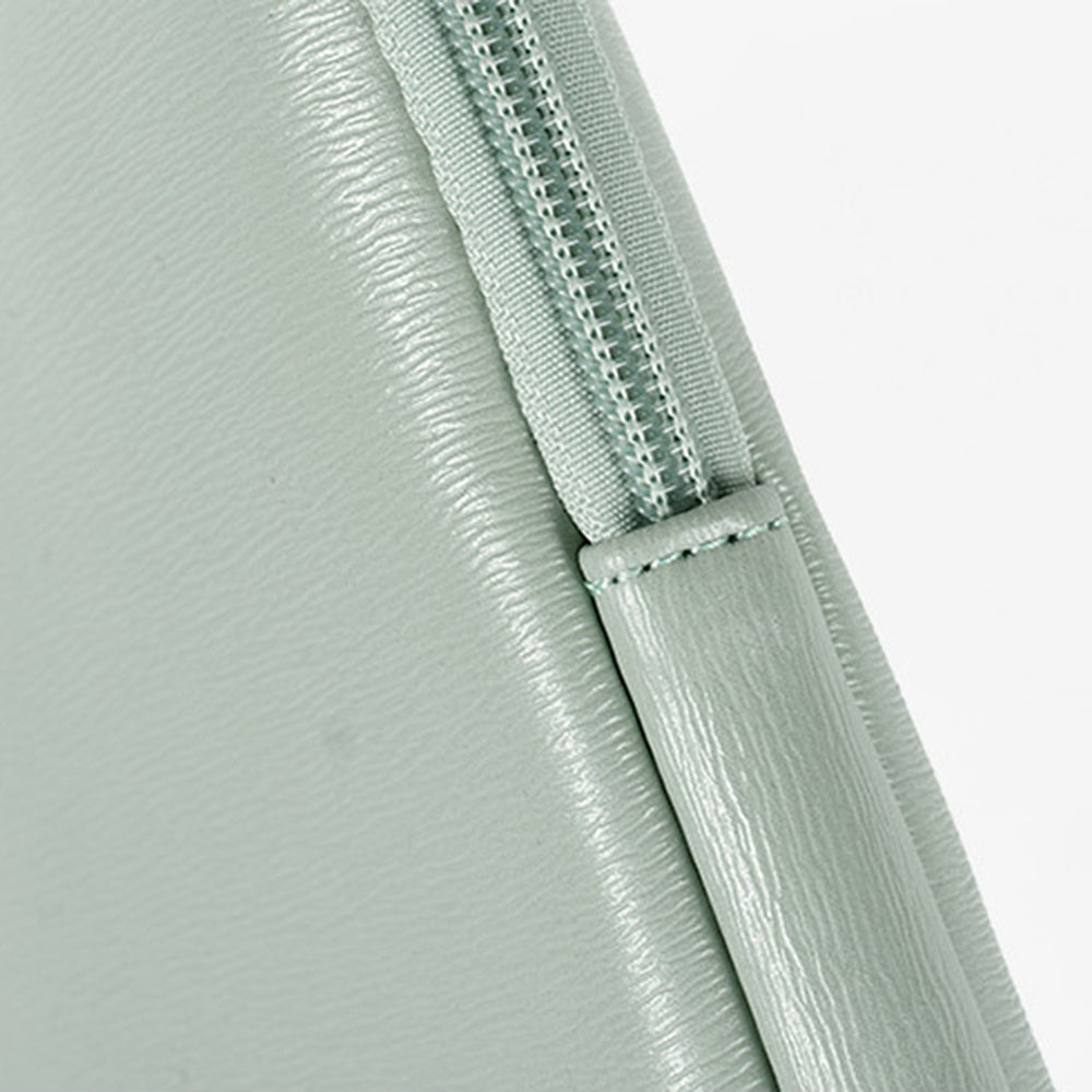 Anti-shock 11inch Laptop Protection Sleeve Wear-resistant PU Leather Notebook Computer Bag with Small Pouch - Green