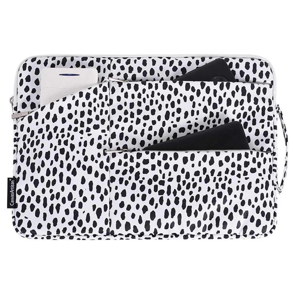 Canvasartian H36-58 Shockproof Carry Case Cow Printed Sleeve Bag with 3 Outer Pouches for 11" Laptops