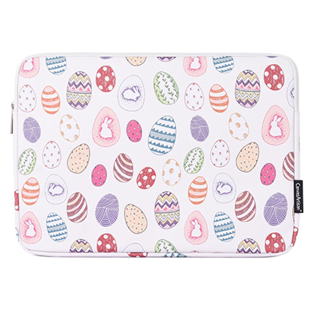 G52-T0121 2 in 1 Laptop Bag 12 Inch Easter Bunny and Eggs Pattern Protective Case with Small Bag