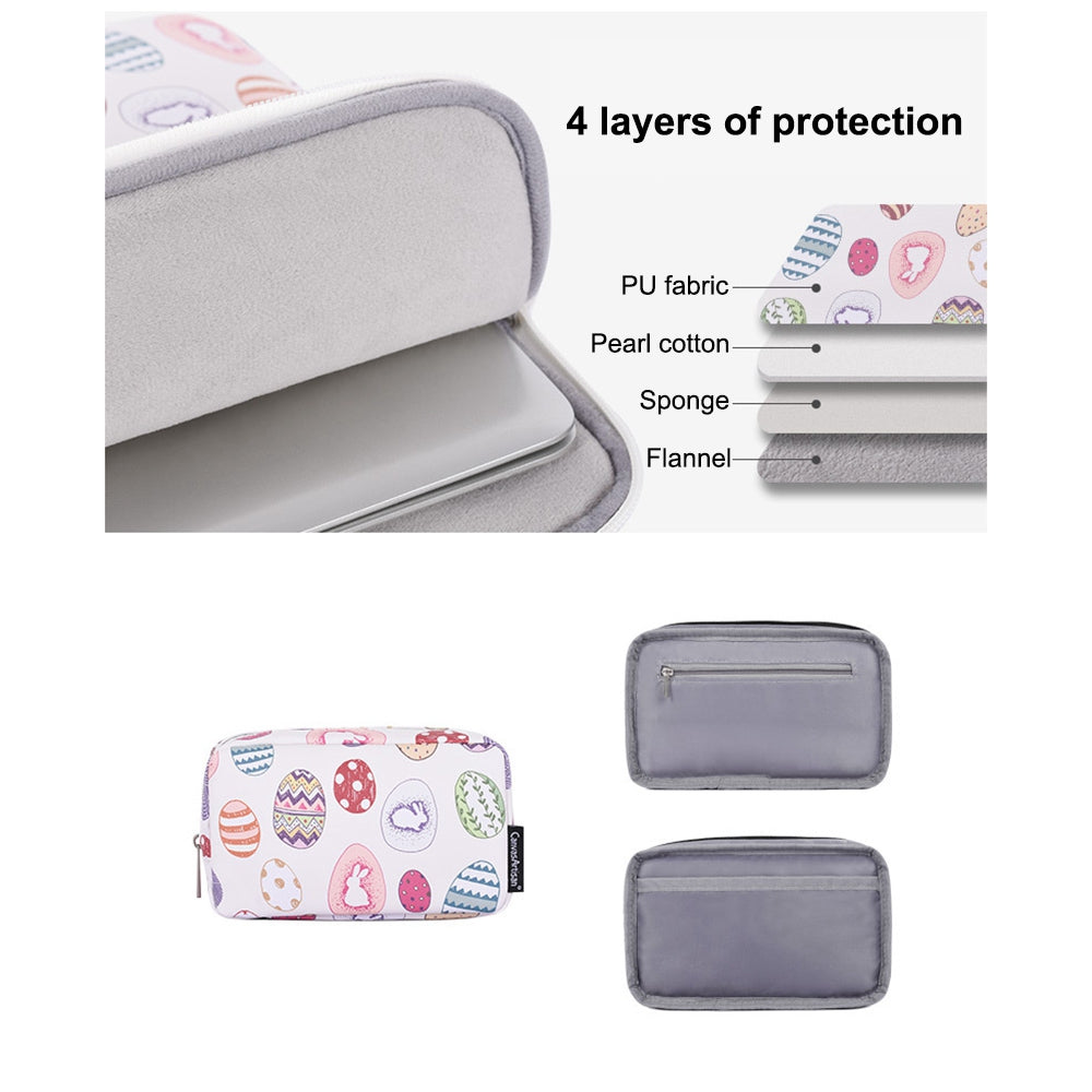 G52-T0111 Easter Bunny and Eggs Pattern Laptop Bag for 13-inch Notebook Sleeve with Small Bag Set