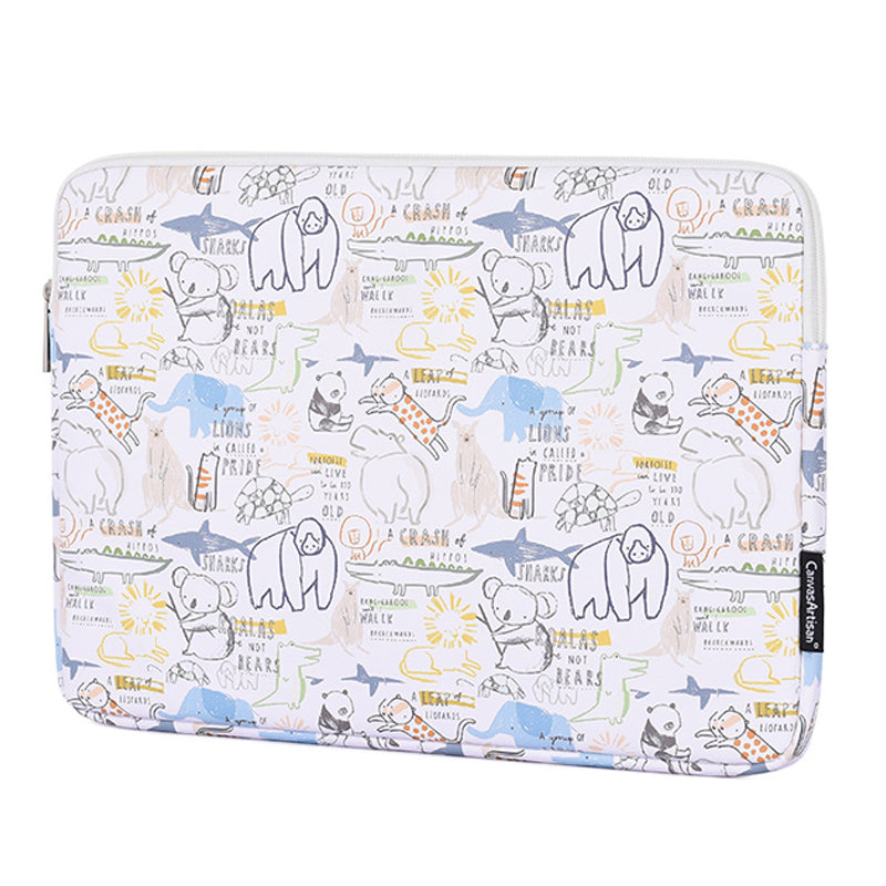 G50-T0111 15-inch Laptop Sleeve PU Protective Case Cartoon Animal Pattern Carrying Bag + Small Bag Set