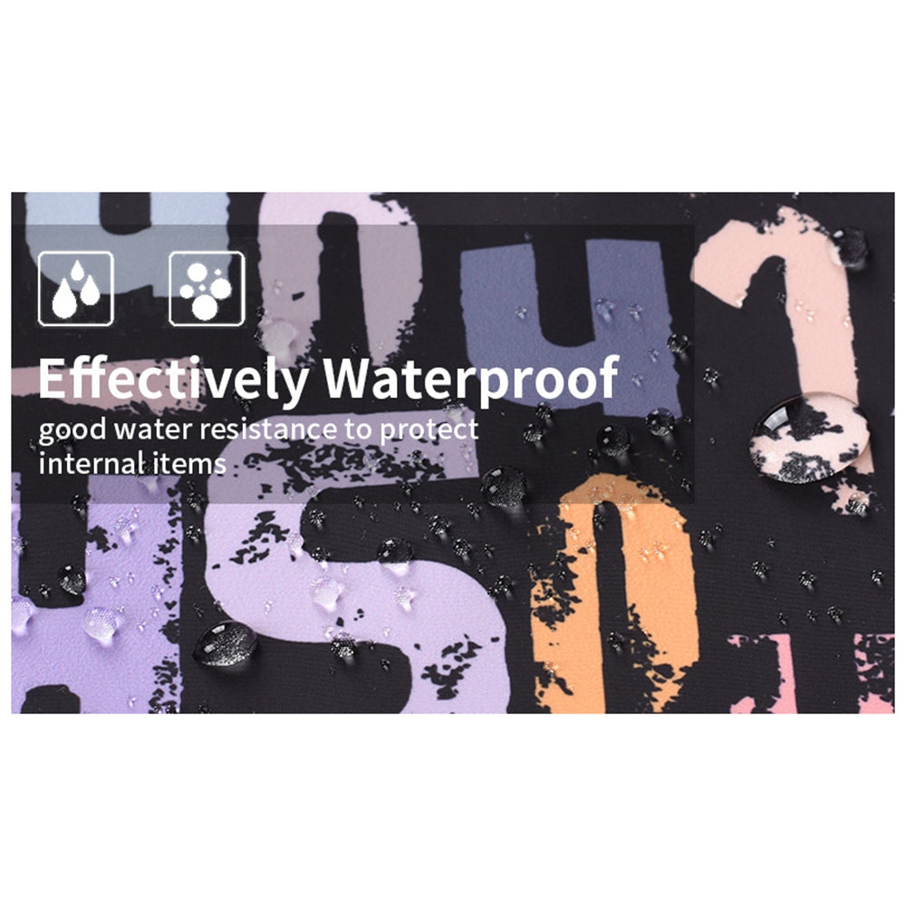 H18-89 14-inch Protective Laptop Handbag Watercolor Letter Pattern Waterproof Carrying Pouch