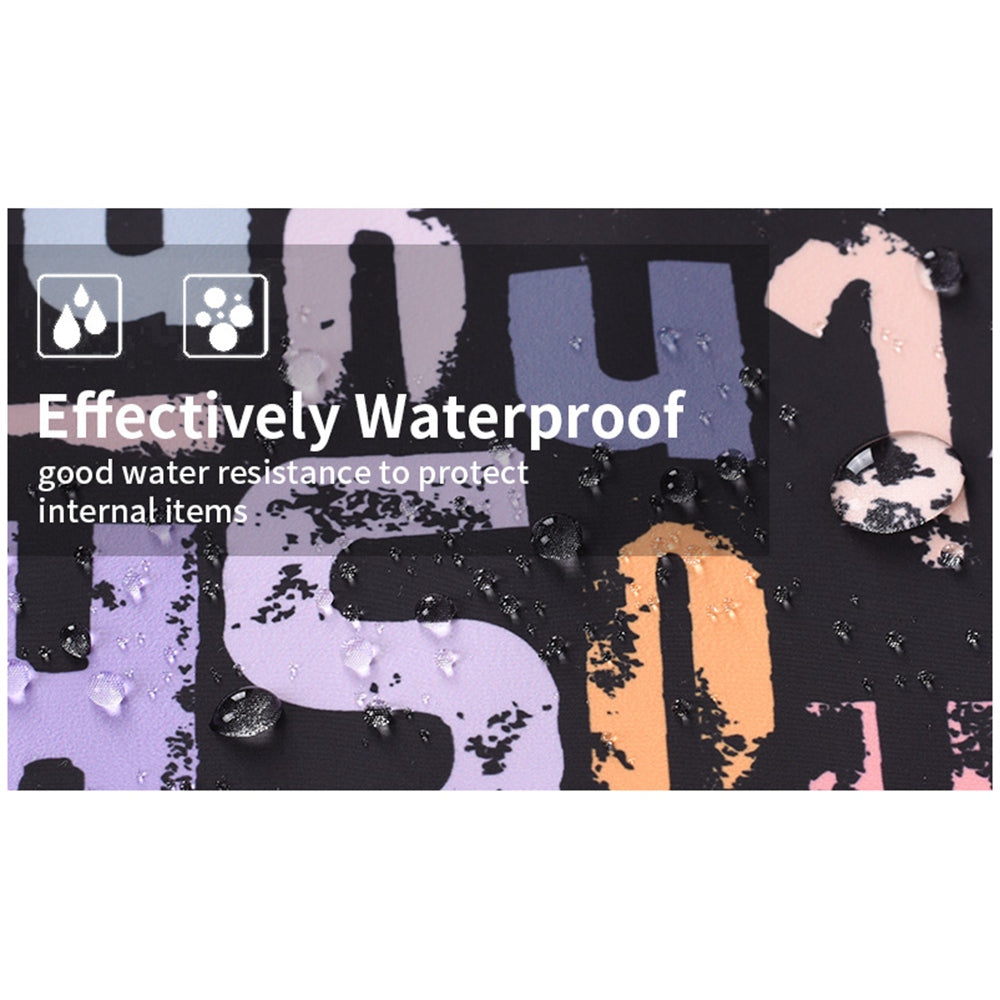 H18-11 14-inch Lightweight Laptop Bag Watercolor Letter Pattern Protective Sleeve