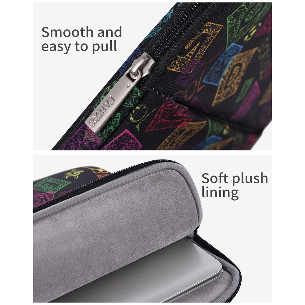 H17-11 Notebook Sleeve for 13-inch Laptop Fashion Colorful Letter Pattern Bag Zipper Case