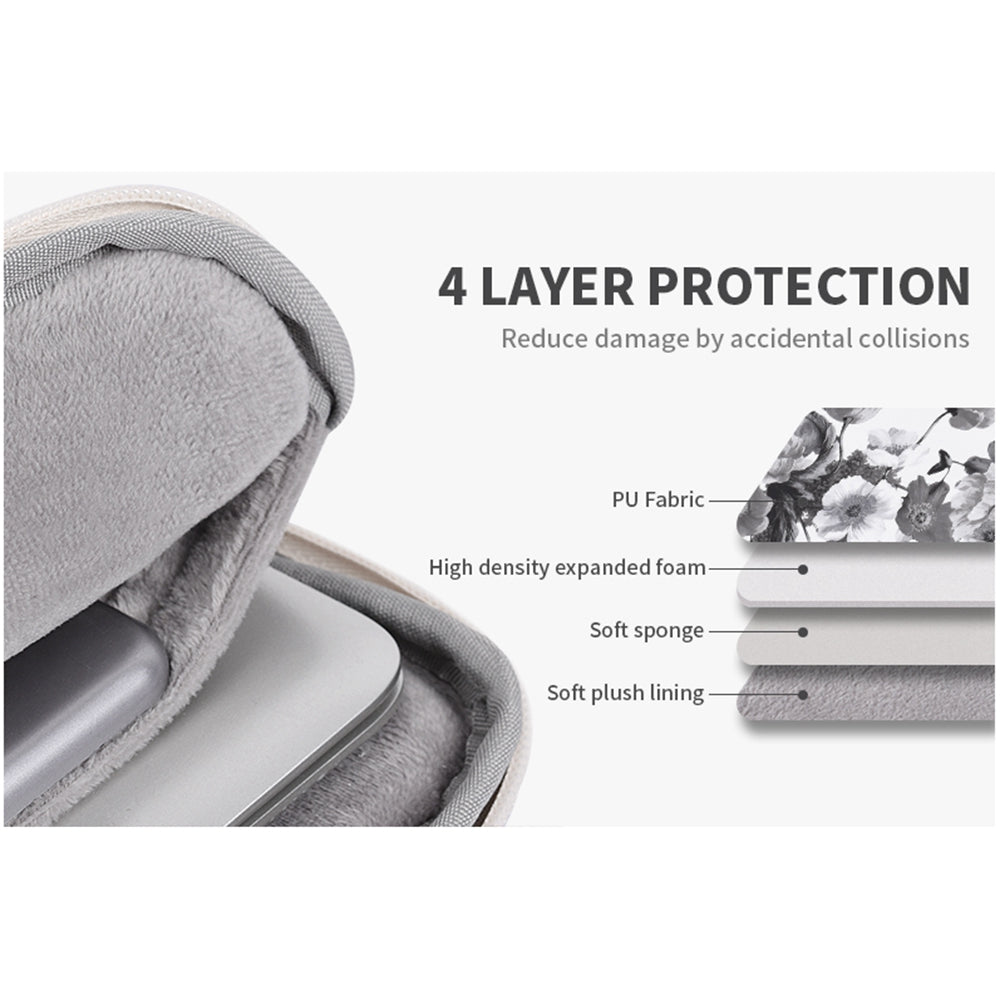 G1-01 Digital Printing Flower Pattern Sleeve Bag for 12 inch Laptops Anti-scratch Shockproof Carry Case