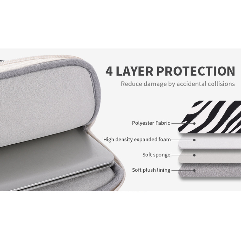 H33-11 Zebra-stripe Pattern Shockproof Carry Case for 14 inch Laptops Scratch Resistant Notebook Sleeve Bag