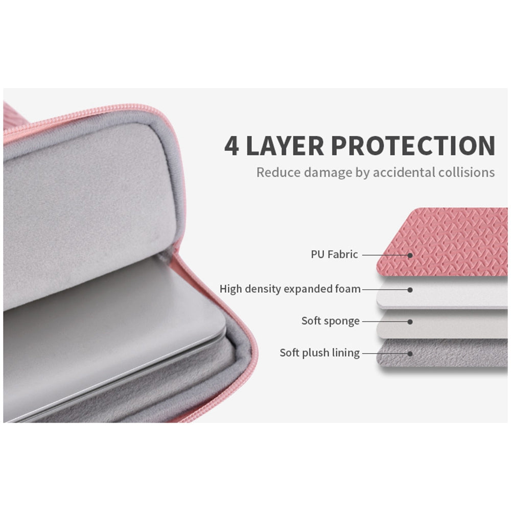 L30-03 14-inch Notebook Sleeve Imprinted PU Leather Soft Liner Laptop Protective Case