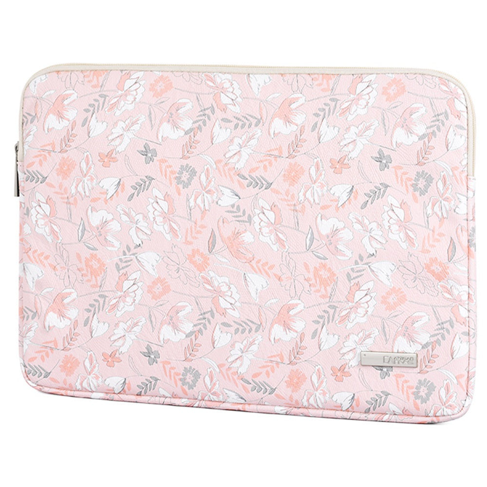 G4-T0111 13-inch PU Leather Laptop Sleeve Flower Pattern Notebook Cover with Small Pouch Bag