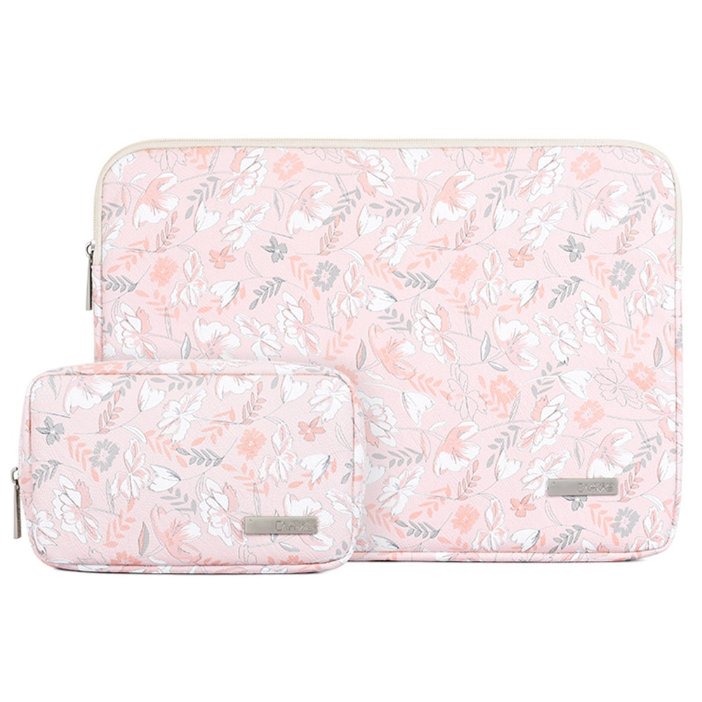 G4-T0111 12-inch Laptop Tablet Protective Case Flower Pattern Notebook Computer Bag with Small Pouch