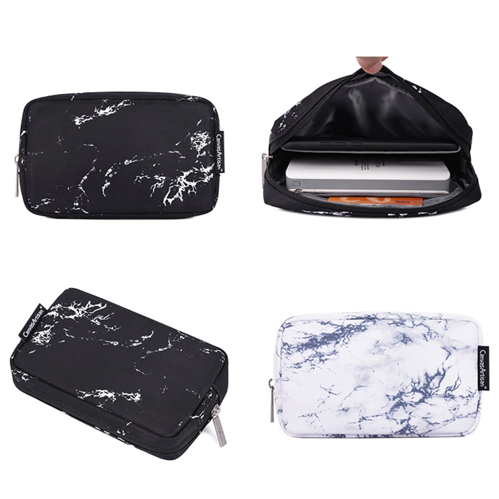 Marble Pattern Portable Sleeve Bag for 12 inch Laptops Anti-Scratch Carry Case Notebook Waterproof Slim Case with Small Bag - Black