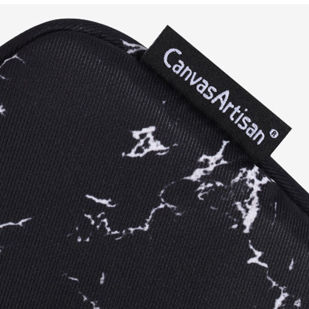 Marble Pattern Portable Sleeve Bag for 15 inch Laptops Anti-Scratch Slim Carry Case with 3-Pouches/Handle Strap Waterproof Notebook Bag - Black