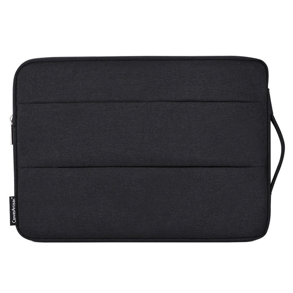 Anti-Scratch Slim Case for 14 inch Laptops Portable Carry Case with Dual Pouch/Handle Strap Notebook Shockproof Sleeve Bag - Black