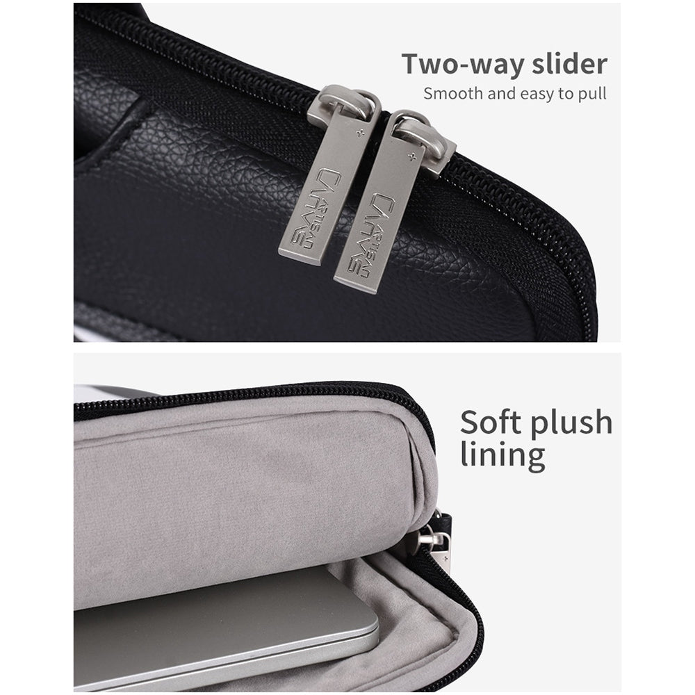 13inch Laptop Shoulder Bag for MacBook PU Leather Zebra Pattern Zipper Pocket Notebook Computer Pouch Sleeve