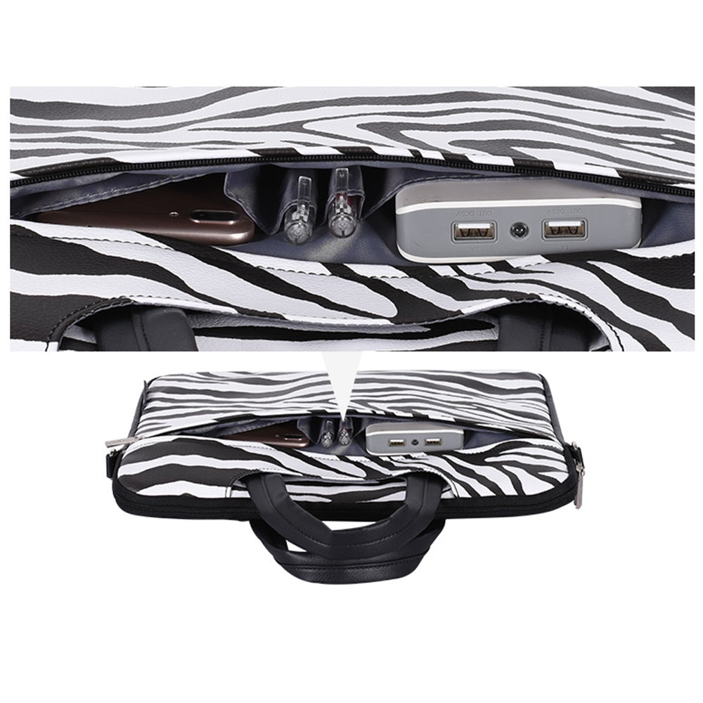13inch Laptop Handbag for MacBook PU Leather Zebra Pattern Durable Notebook Computer Pouch Sleeve