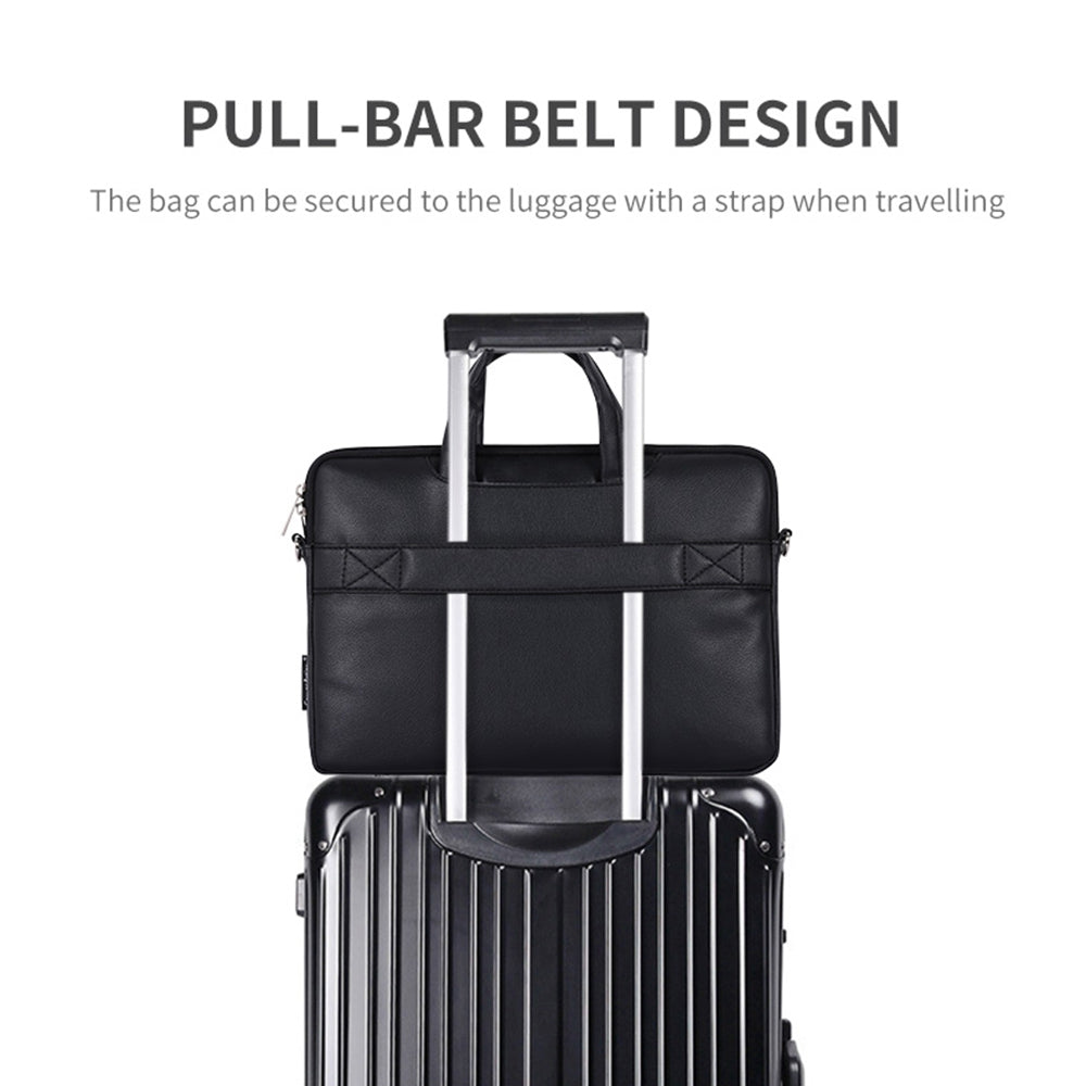 14inch Laptop Zebra Pattern Shoulder Bag Wear-resistant PU Leather Notebook Computer Case Sleeve