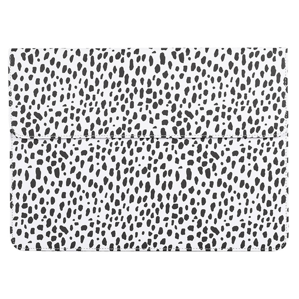 E36-01 for 14-inch Notebook Envelope Folder Leather Business Case Dots Printing Shock Resistant Laptop Cover