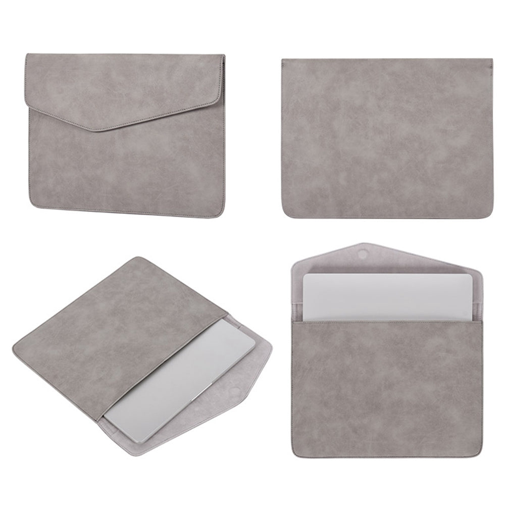 Canvasartisan EL11-03 12 Inch PU Leather Envelope Laptop Bag Computer Liner Sleeve Case - Grey