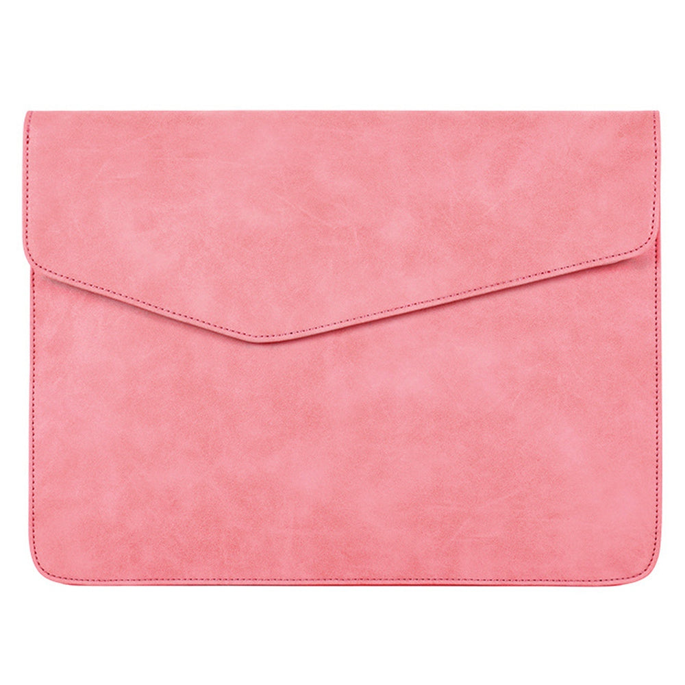 Canvasartisan EL11-03 14 Inch Shockproof Business Laptop Bag Envelope Computer Bag Laptop Sleeve Soft PU Leather Skin Cover - Pink