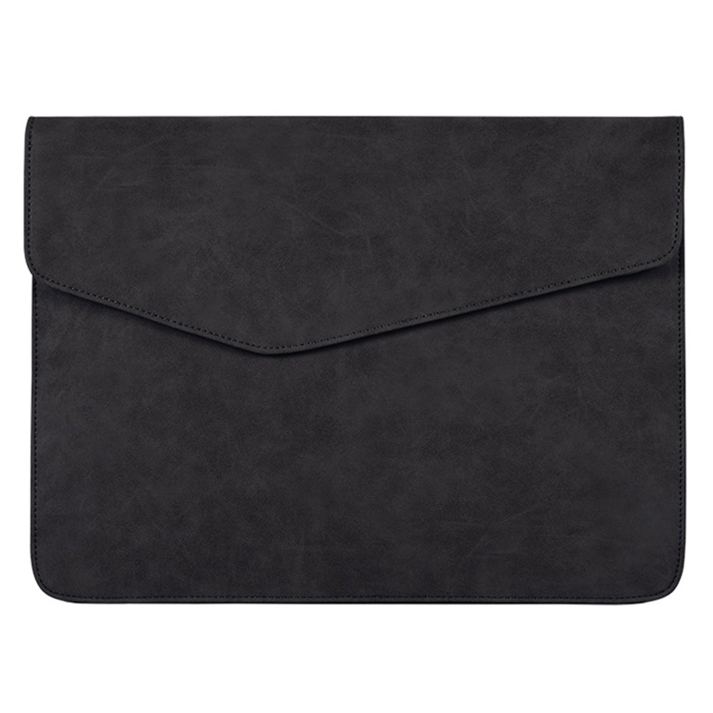 Canvasartisan EL11-03 for 15-inch Laptop PU Leather Sleeve Magnetic Flap Envelope Notebook Bag Pouch Case - Black