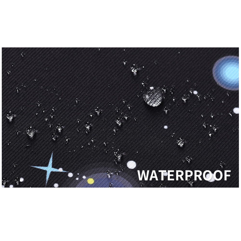 H16-T0121 2Pcs/Set 14-inch Notebook Carrying Bag with Small Bag Starry Sky Pattern Anti-collision PU Laptop Sleeve