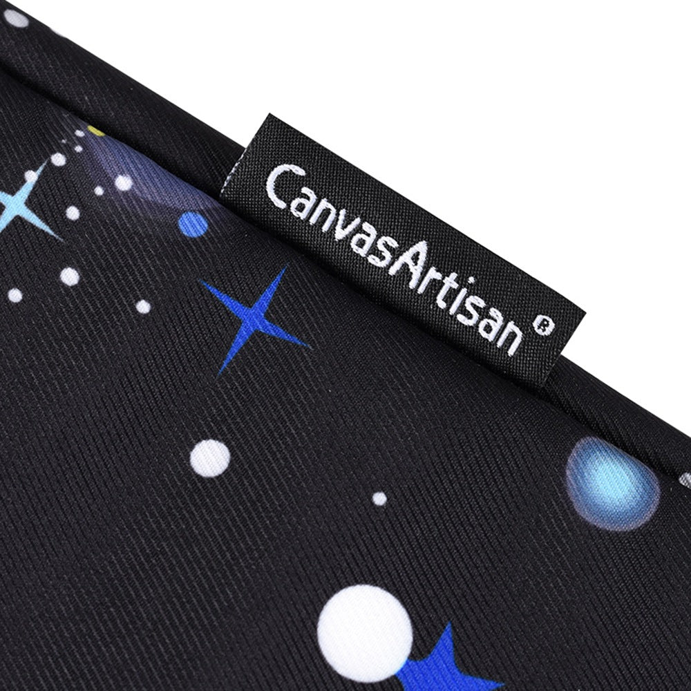 H16-T0121 2Pcs/Set 14-inch Notebook Carrying Bag with Small Bag Starry Sky Pattern Anti-collision PU Laptop Sleeve