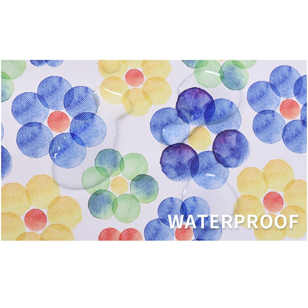 G51-T0121 2Pcs/Set Big Flower Watercolor Painting PU Notebook Bag 15-inch Zipper Laptop Sleeve + Small Bag