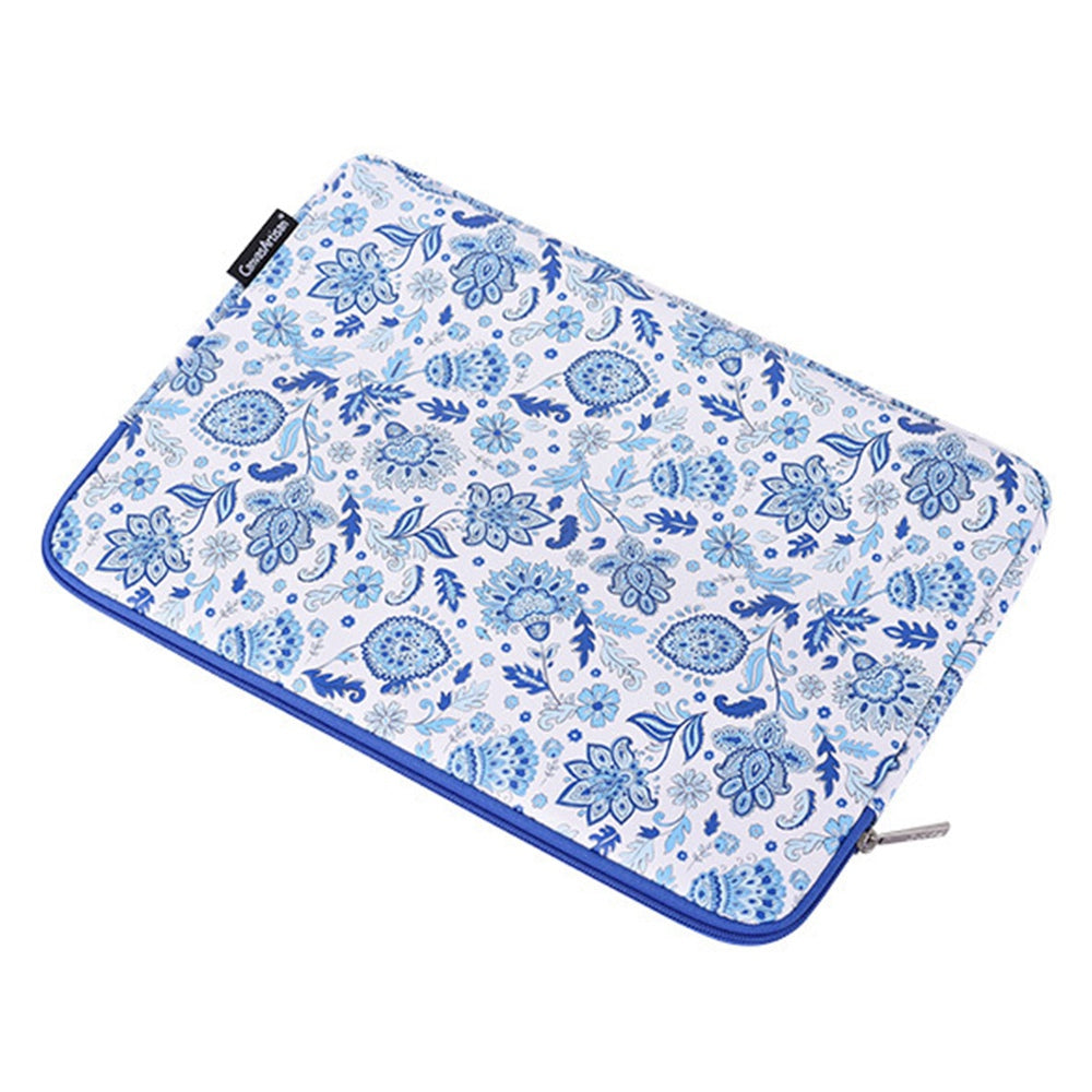 G54-01 Flower Pattern Printed Anti-scratch Sleeve Bag for 12-inch Laptops Shockproof PU Leather Carry Case Portable Storage Bag