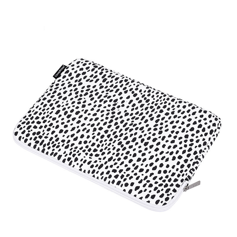 H36-T0121 for 12-inch Notebook Cow Grain Patterned Shock-Absorbed Laptop Protective Sleeve Bag with Small Bag for Extra Storage