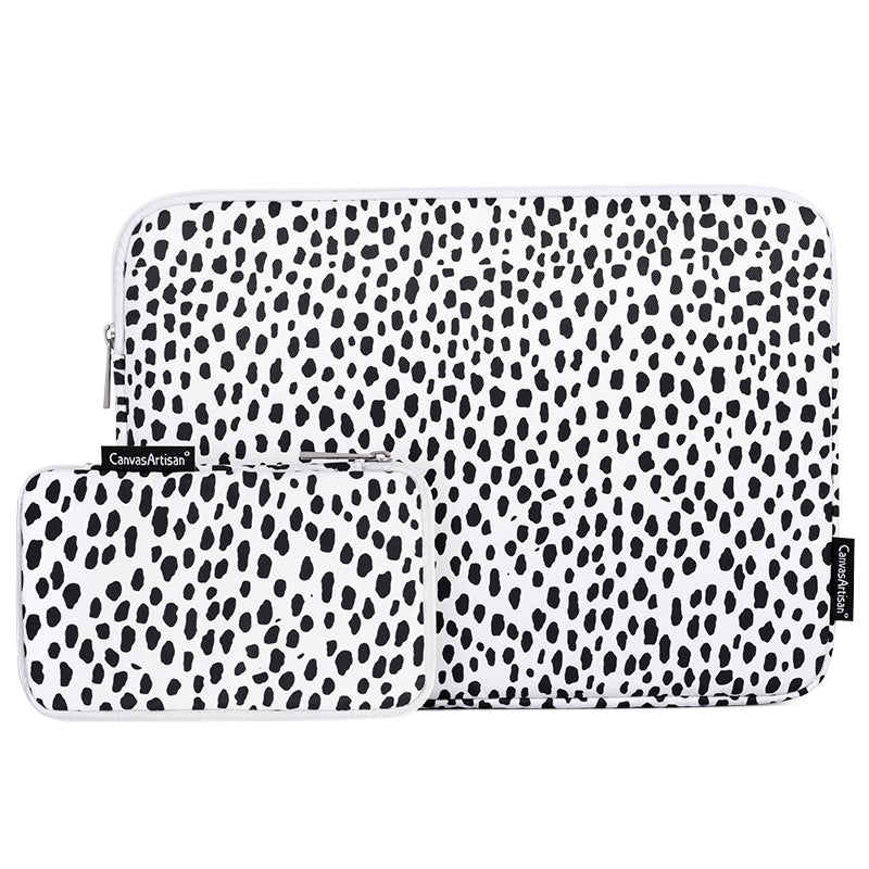for 13-inch Notebook Polyester Surface Cow Grain Patterned Laptop Protective Sleeve Bag with Small Bag Storage Bag Set Laptop Accessory