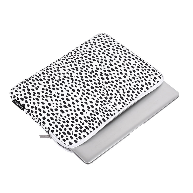 for 13-inch Notebook Polyester Surface Cow Grain Patterned Laptop Protective Sleeve Bag with Small Bag Storage Bag Set Laptop Accessory