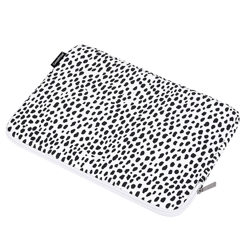 for 13-inch Notebook Polyester Surface Cow Grain Patterned Laptop Protective Sleeve Bag with Small Bag Storage Bag Set Laptop Accessory