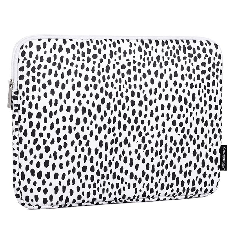 H36-T0121 for 14-inch Notebook Cow Grain Patterned Laptop Zippered Protective Bag Polyester Case with Small Bag Set